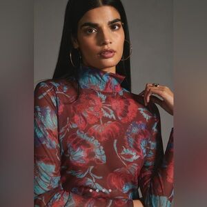 Anthropologie Mesh Turtleneck